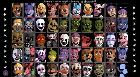 All Fnaf Ucn Characters Five Nights At Freddy S Amino Reverasite