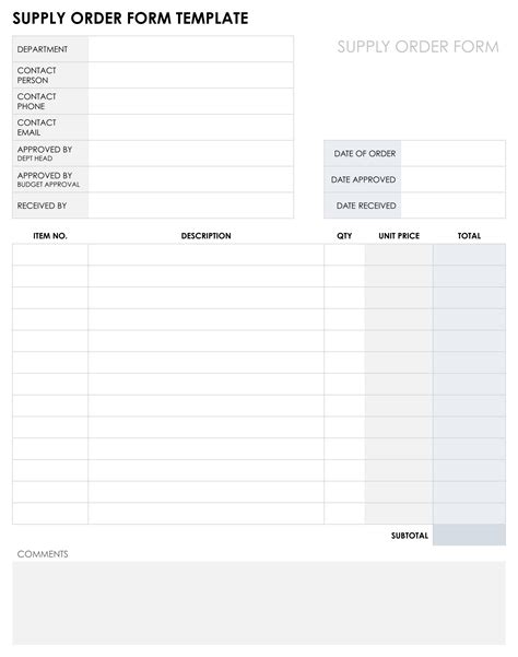 Blank Order Forms Free PDF Printables Printablee