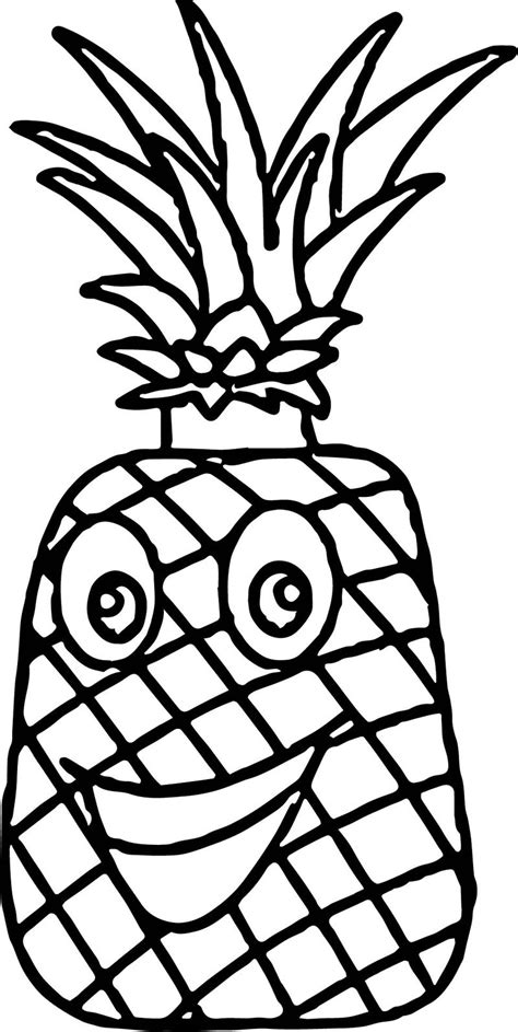 Pineapple coloring page for preschool. Pineapple Characters Cartoon Coloring Page - Coloring Sheets