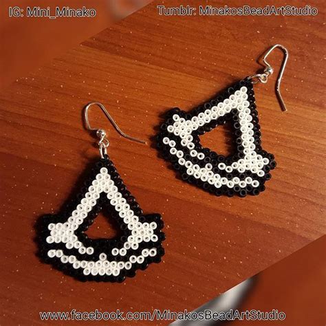 Assassin S Creed Earrings Perler Beads By Mini Minako Perler Beads