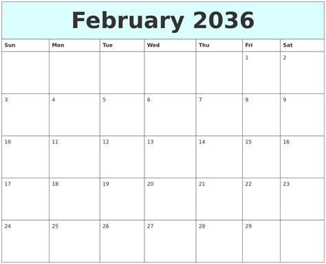August 2036 Calendars That Work