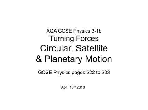 overview circular motion satellites and