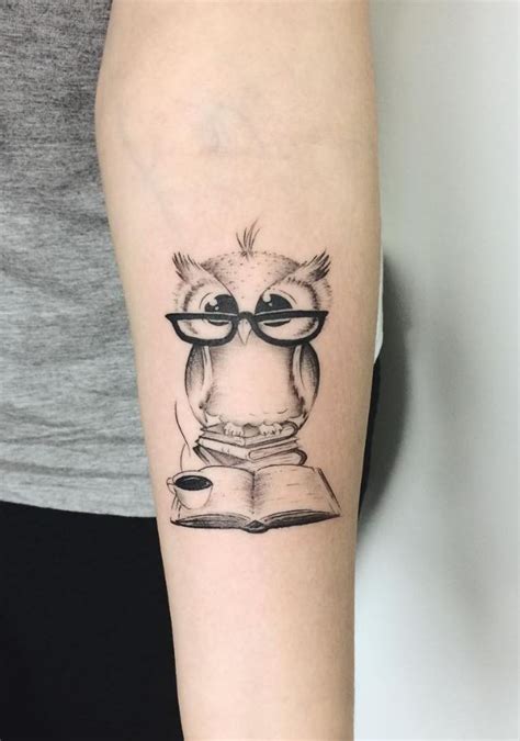 Black and grey owl tattoo on right foot. 30 Unique Animal Tattoo Designs - Doozy List