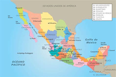 Geografía De México 13 División Política De México