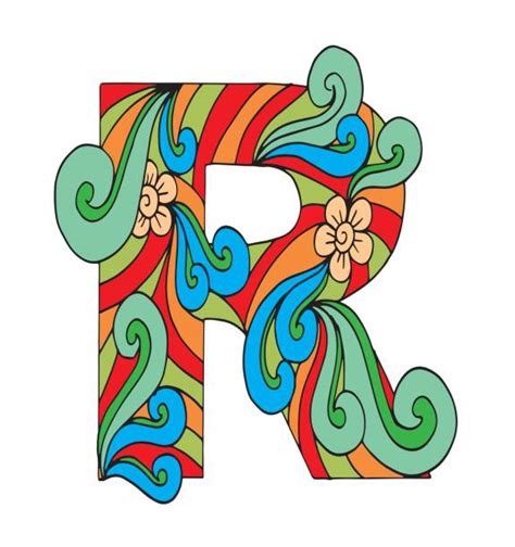 Drawing Of The Fancy Letter R Illustrations Royalty Free Vector