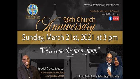Morning Star Missionary Baptist Church 96th Anniversary 2021 Youtube