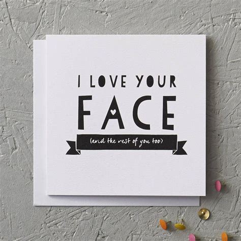 Funny Anniversary Card I Love Your Face By I Am Nat I Love Your Face Quirky Valentines