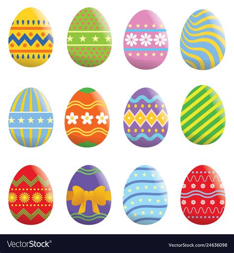 Easter Egg Set Collection Royalty Free Vector Image