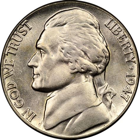 1947 5c Ms Jefferson Five Cents Ngc