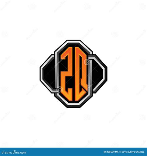 Zq Logo Letter Geometric Vintage Style Stock Vector Illustration Of