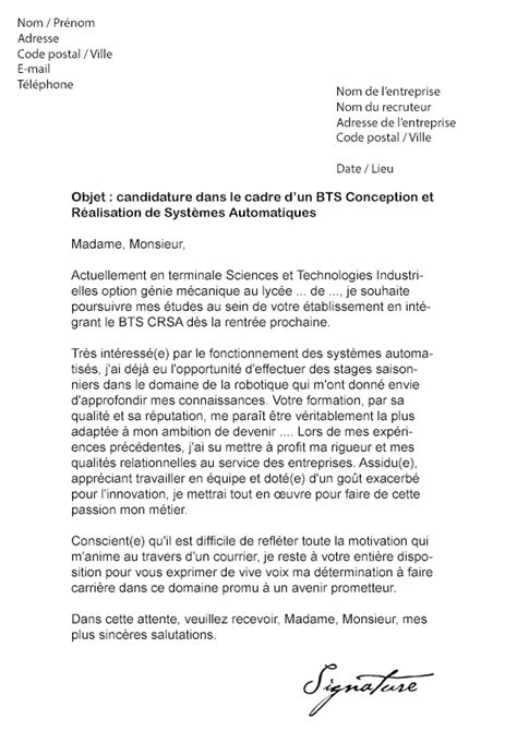 Modele De Lettre De Motivation Pour Sinscrire Dans Un Lycee