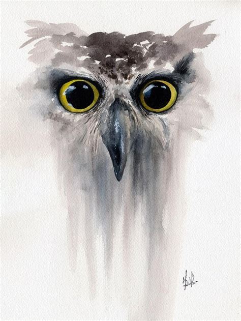 Owl Watercolor 8” X 10” Rart