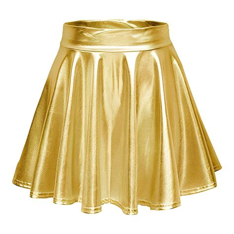 Steady Women S Solid Color Skirt High Waist Leather Short Attractive Nightclub Style Pleated