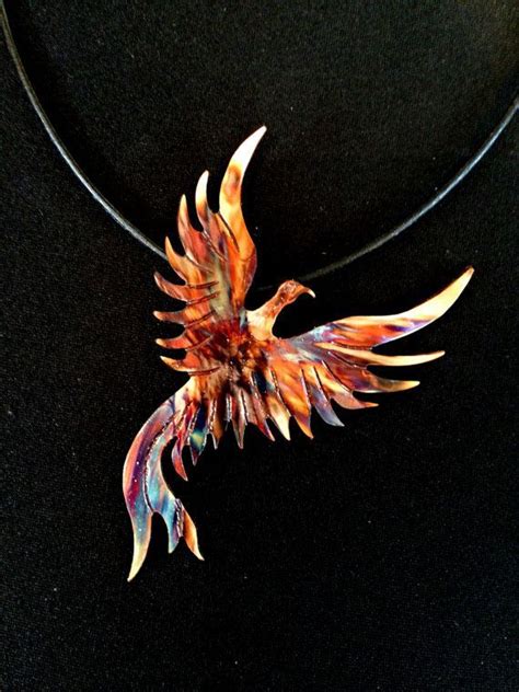 Pendentif Phoenix Collier Phoenix Phoenix En Hausse Bijoux Phoenix Firebird Cuivre Peint