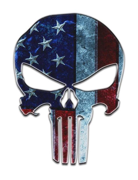 America The Great Punisher Car Decal Punisher Skull American Flag