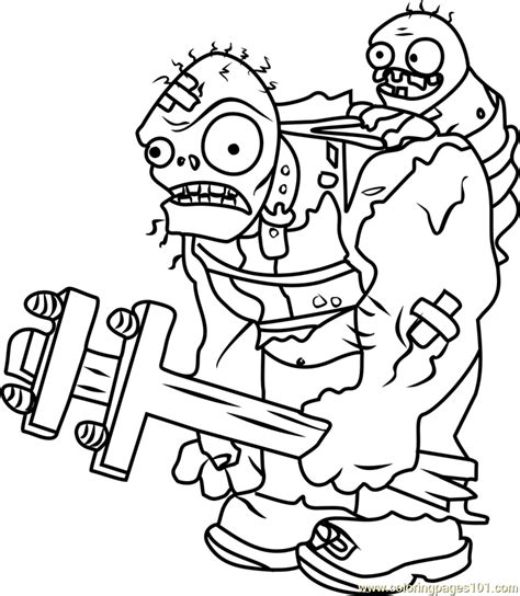 Midnight edition zombie coloring pages for everyone, adults, teenagers, tweens, ol. Giga-gargantuar Coloring Page for Kids - Free Plants vs ...