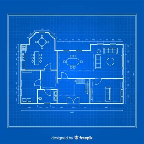 Free Vector Blueprint Of A House Top View Maison Maison D