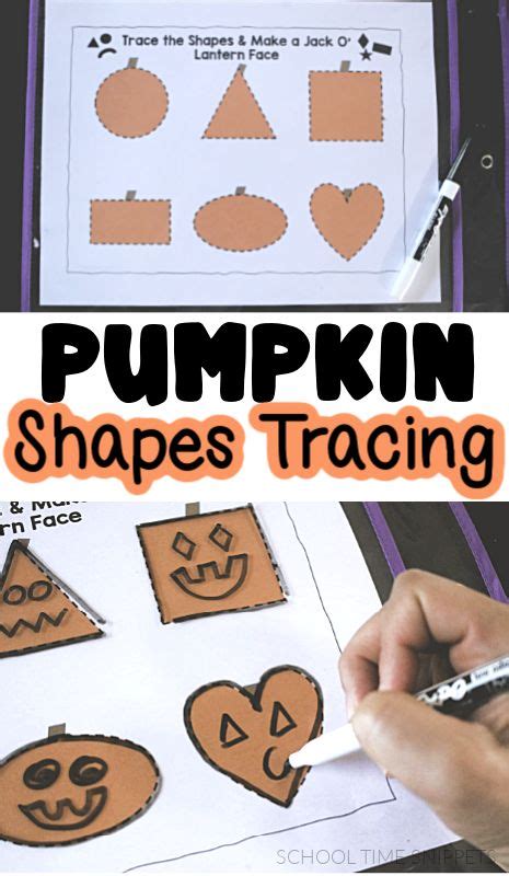 Pumpkin Shapes Tracing Worksheet Halloween Math Activities Pumpkin