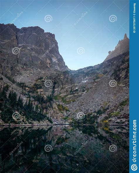 Reflections On Bear Lake In Rocky Mountain National Park Stock Image