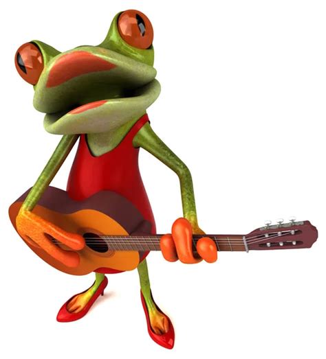 Frog With A Guitar — Stock Photo