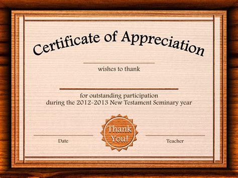 Certificate Of Appreciation Template Free Printable Flyer Template