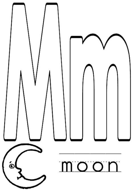The Letter M Is For Moon Coloring Page