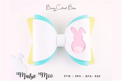 Easter Bow SVG Template, Bunny Bow SVG, Rabbit Bow PDF (486011) | Other