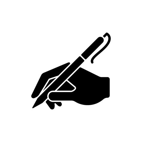 Hand Writing With Pen Black Glyph Icon 2103774 Vector Art At Vecteezy