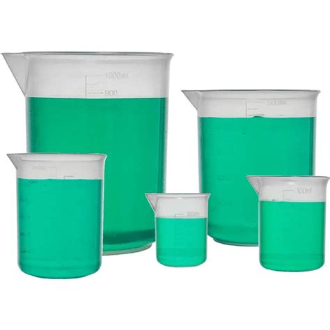 Buy Salco Beaker Set 5 Sizes 50ml 100ml 250ml 500ml 1000ml Capacity Clear Plastic