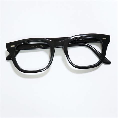 vintage 1970 s halo optical uss military official g i glasses black 50 22 ｜ ミリタリー眼鏡