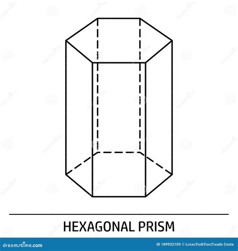 Hexagonal Prism Outline Icon Stock Illustration Illustration Of