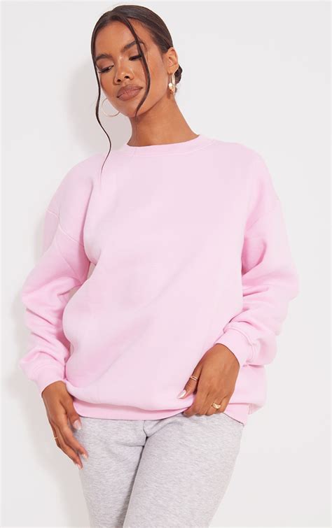 Recycled Baby Pink Oversized Sweatshirt Prettylittlething Ksa