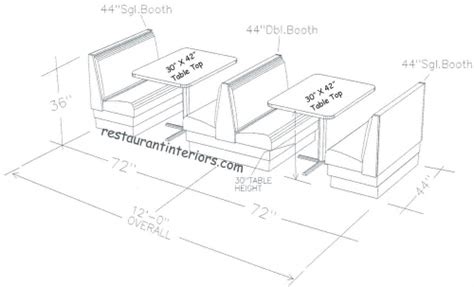 Six feet of separation between table setups. Amazing Restaurant Table Sizes #7 Restaurant Booth Seating ...