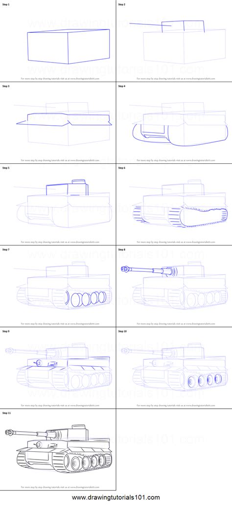 Easy,simple & short way to draw tiger for beginners…. How to Draw a Tiger Tank printable step by step drawing ...
