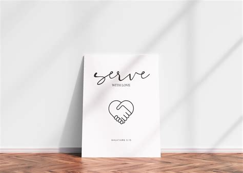 Serve With Love Serve One Another Humbly Bible Verse Wall Art