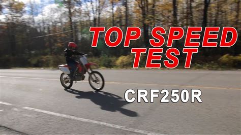 This top speed will only be achieved with decent tires and premium gas, so if you can't reach top speed of honda trx90x. 2004 Honda CRF250R Top Speed Test (GPS VERIFIED) - YouTube