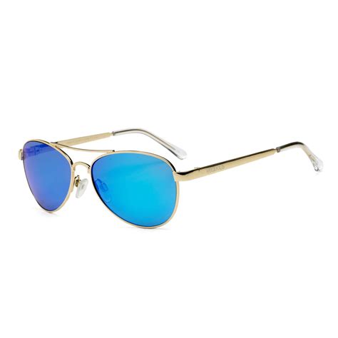 Adult Shatterproof Aviator Fly Sunglasses With Blue Mirror Lenses From Real Shades