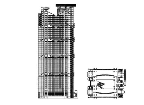 High Rise Corporate Tower Building Section Cad Drawin