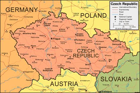 Map Of Czech Republic In Europe Sena Xylina