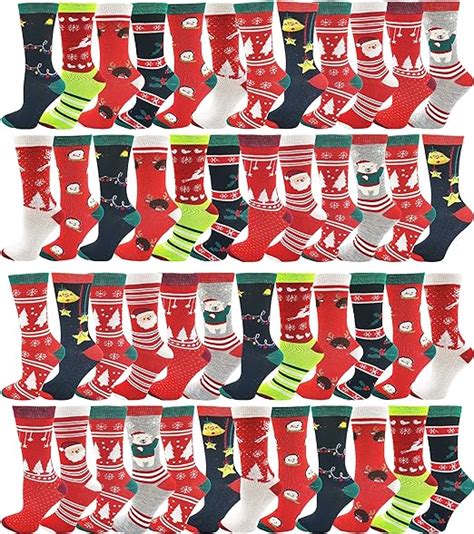 Pairs Women S Christmas Socks Holiday Xmas Novelty Colorful Patterns Wholesale Bulk Pack