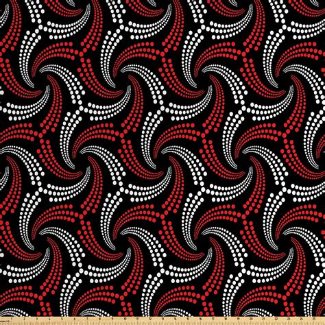 Red And Black Fabric By The Yard Abstract Pattern Minimalistic Modern