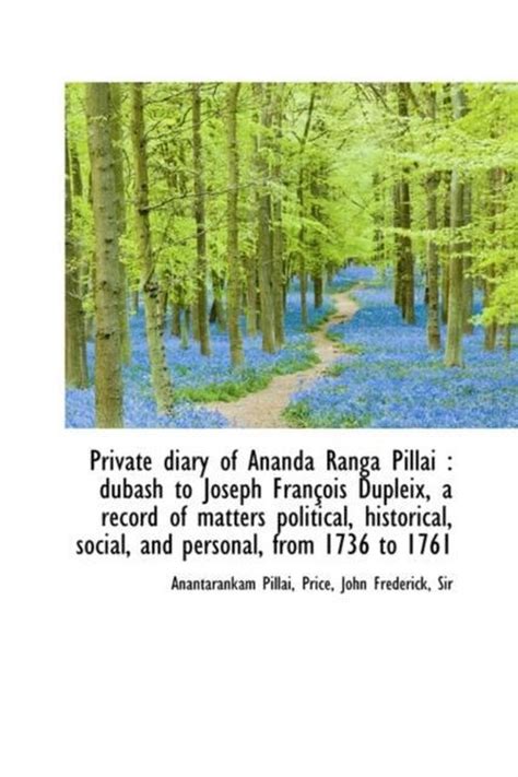 Private Diary Of Ananda Ranga Pillai Anantarankam Pillai