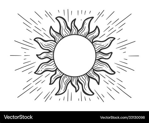 Sun Sketch Royalty Free Vector Image Vectorstock