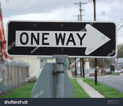 One Way Street Sign Urban Scene Stock Photo 1252760 Shutterstock