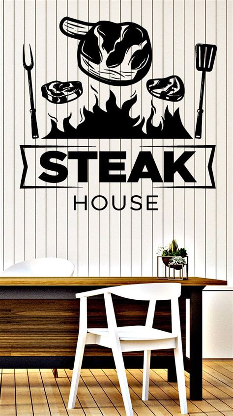 Large Wall Vinyl Decal Restaurant Signboard Steak House Interior Decor