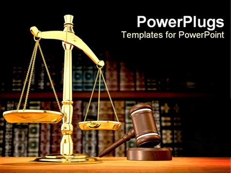 Powerpoint Template Legal Systems With A Gold Scale For Justice And