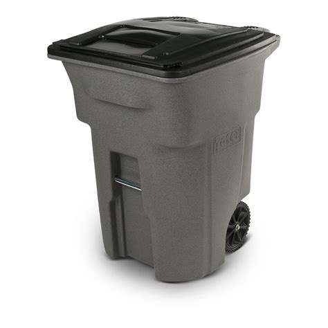 Toter Trash Can Graystone With Wheels And Lid 96 Gallon