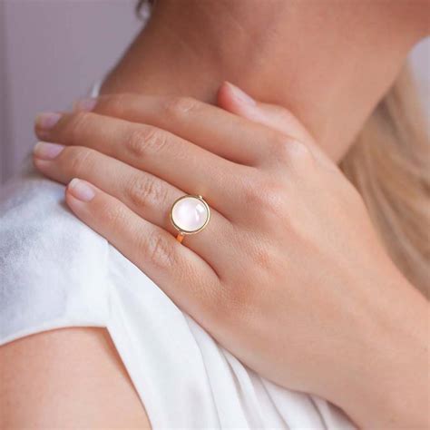 Bague Kirkos Ronde & Pierre De Lune Blanche 12mm - Ocarat