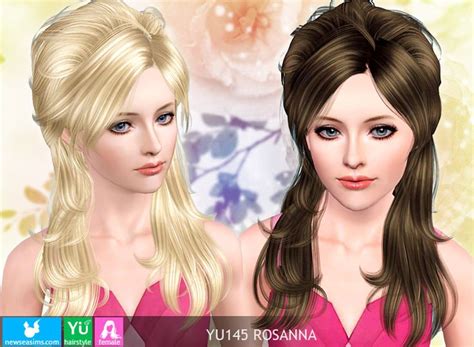Retro Style Yu145 Rosanna By Newsea Sims 3 Hairs Sims Hair Womens