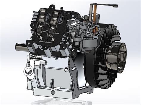 Single Cylinder 4 Stroke Engine 3d Model Cgtrader